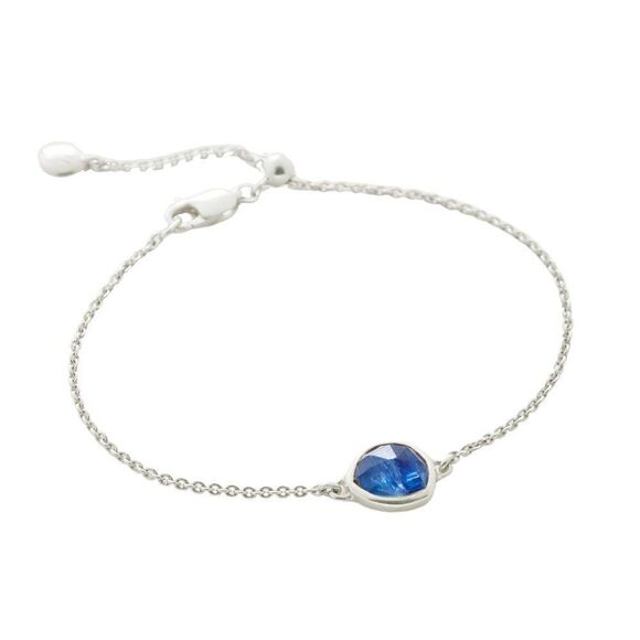 Monica Vinader Siren Fine Chain Bracelet Sterling Silver - Kyanite - Picture 1 of 7